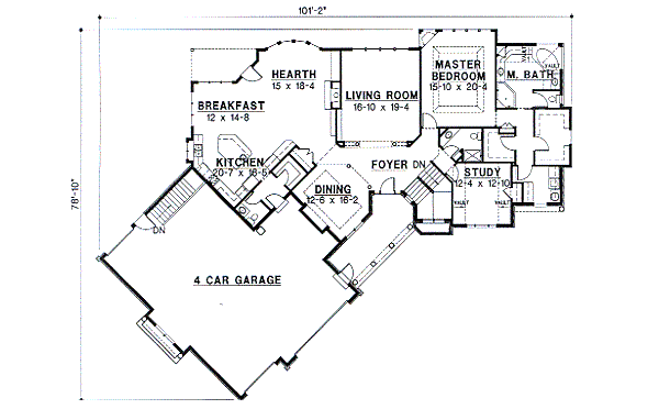 Traditional Floor Plan - Main Floor Plan #67-215