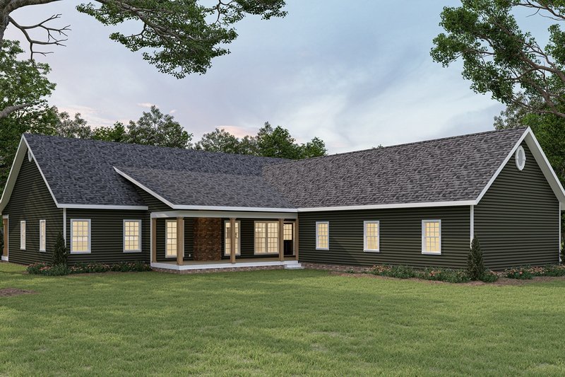 Architectural House Design - Exterior - Rear Elevation for Country House Plan #44-123 - 4 bed, 2 bath