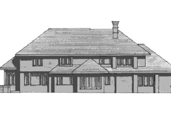 Exterior - Rear Elevation for Prairie House Plan #51-186 - 4 bed, 3.5 bath