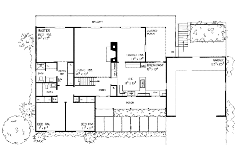 Colonial Style House Plan - 3 Beds 2 Baths 1680 Sq/Ft Plan #72-315 ...