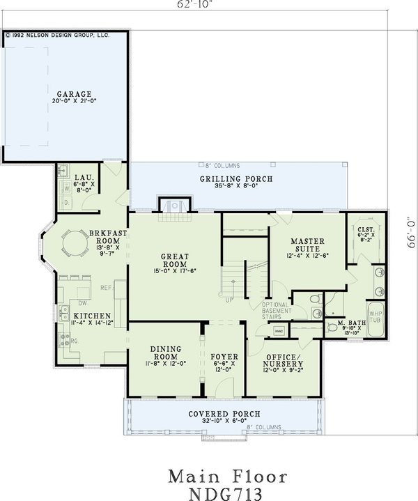 Southern Floor Plan - Main Floor Plan #17-2176