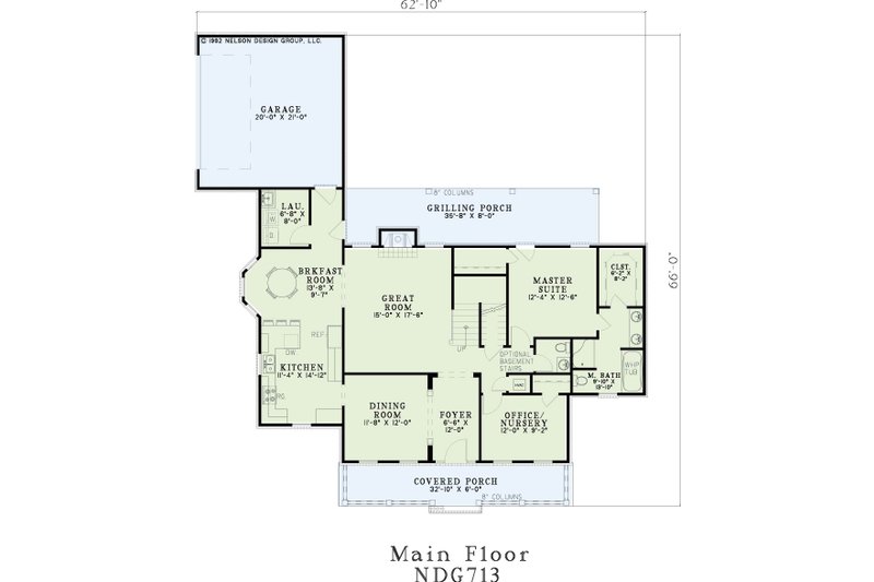 Home Plan - Floor Plan - Main Floor for Southern House Plan #17-2176 - 3 bed, 2.5 bath