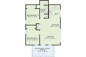 Floor Plan - Main Floor for Country House Plan #17-2605 - 2 bed, 1 bath