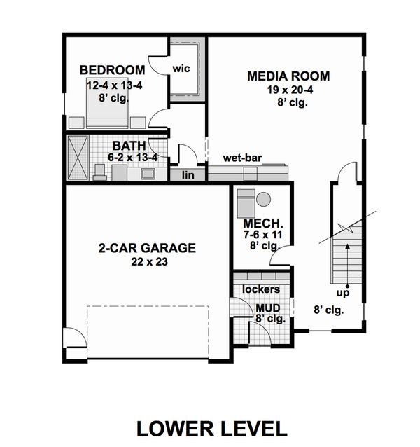 Contemporary Floor Plan - Lower Floor Plan #51-580