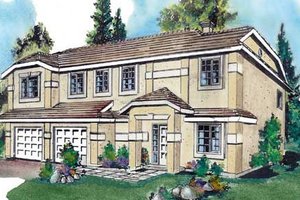 European Exterior - Front Elevation Plan #18-9214