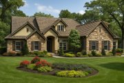 European Style House Plan - 4 Beds 2 Baths 2256 Sq/Ft Plan #17-109 Exterior 