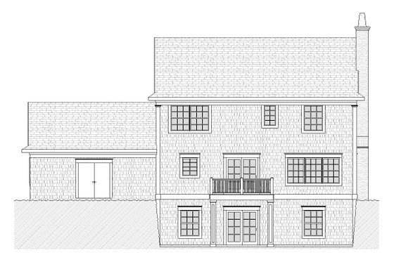 Exterior - Rear Elevation for Traditional House Plan #901-20 - 3 bed, 2.5 bath