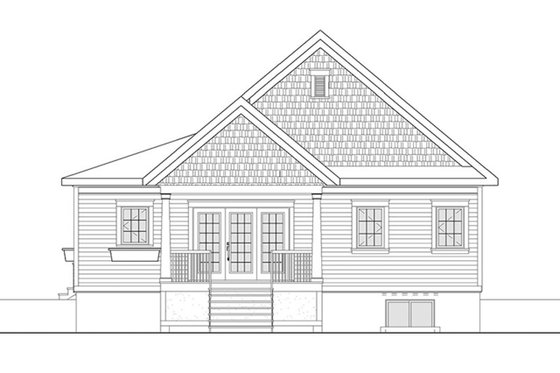 Exterior - Rear Elevation for Country House Plan #23-2613 - 3 bed, 2 bath