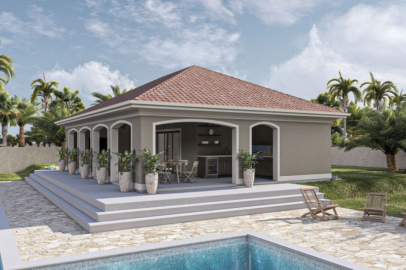 Dream House Plan - Exterior - Other Elevation for Mediterranean House Plan #455-473, 2 bath
