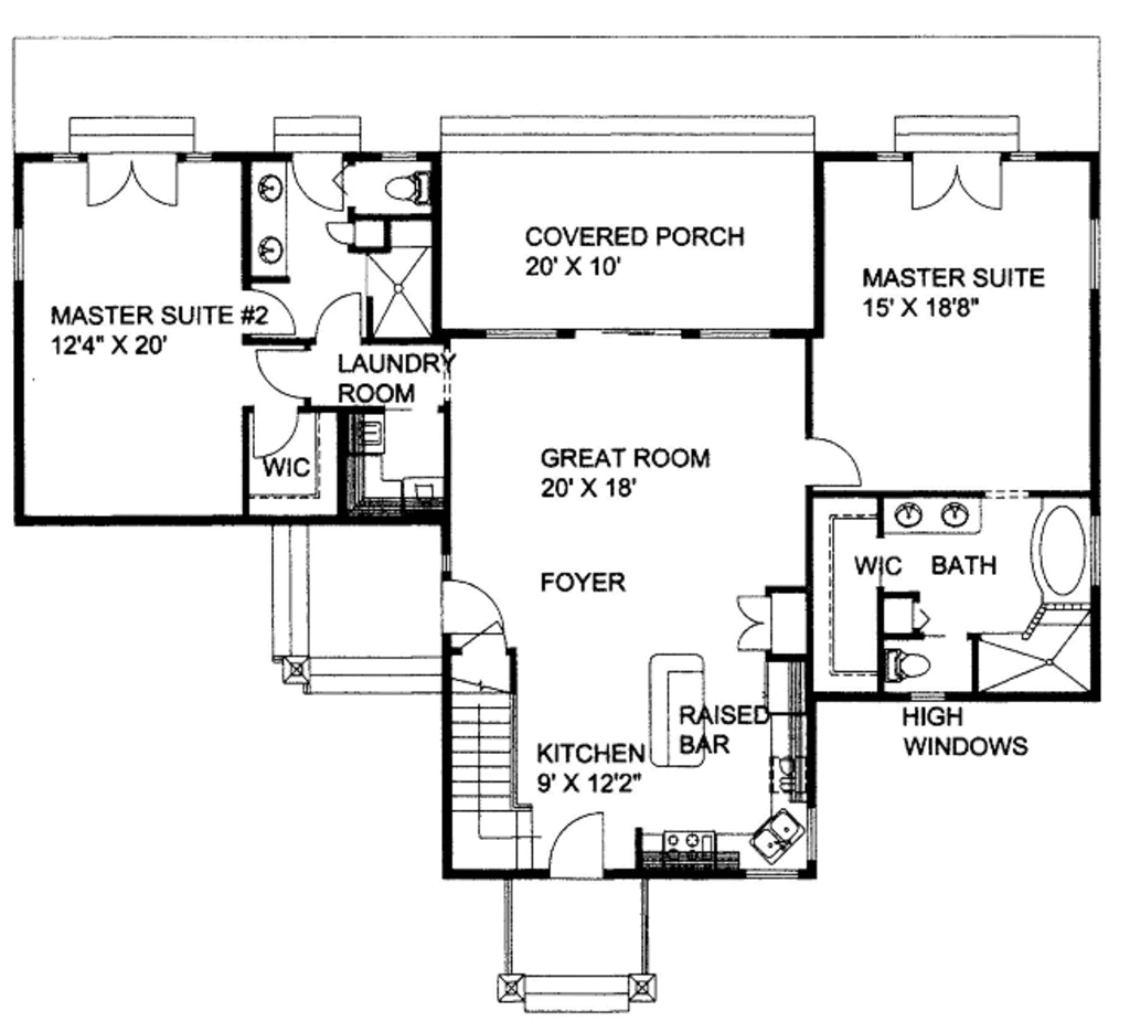 Bungalow Style House Plan 2 Beds 2 Baths 2302 Sqft Plan 117 676 5916