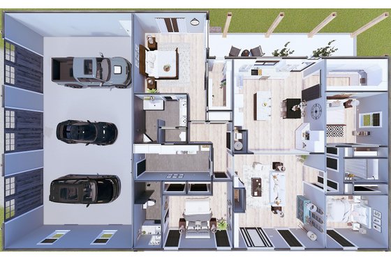 Floor Plan - Main Floor 1 for Barndominium House Plan #44-282 - 4 bed, 3 bath