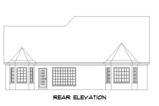 Exterior - Rear Elevation for Traditional House Plan #424-26 - 4 bed, 3 bath