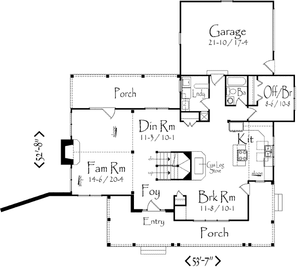 Country Floor Plan - Main Floor Plan #71-110