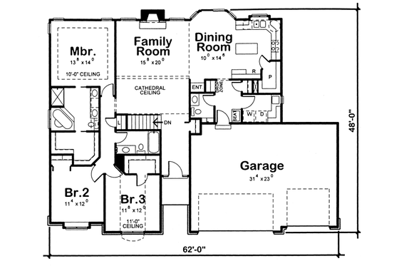 Traditional house plan, floor plan