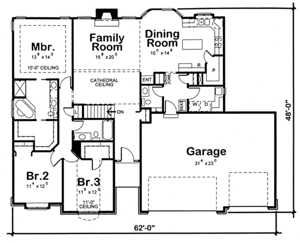 Home Plan - Traditional house plan, floor plan