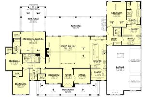 Floor Plan - Main Floor for Farmhouse House Plan #430-406 - 5 bed, 3.5 bath