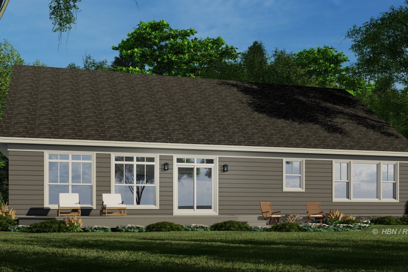 House Blueprint - Exterior - Rear Elevation 2 for Craftsman House Plan #51-1244 - 3 bed, 2.5 bath