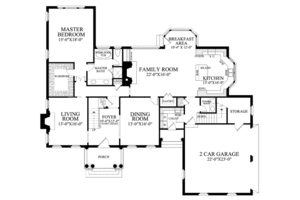 Floor Plan - Main Floor for Colonial House Plan #137-209 - 4 bed, 4 bath