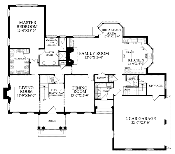 House Plan Design - Colonial Floor Plan - Main Floor Plan #137-209