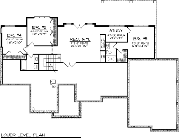 House Plan Design - Prairie Floor Plan - Lower Floor Plan #70-1005