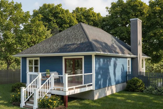 Exterior - Rear Elevation for Bungalow House Plan #79-160 - 3 bed, 2 bath