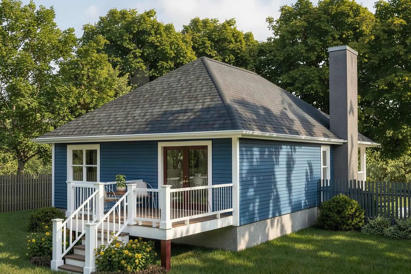 House Design - Exterior - Rear Elevation for Bungalow House Plan #79-160 - 3 bed, 2 bath