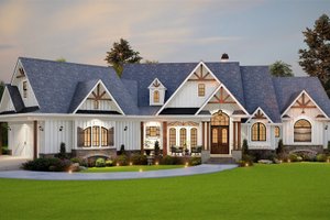 Craftsman Exterior - Front Elevation Plan #54-571