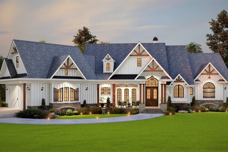 Dream House Plan - Craftsman Exterior - Front Elevation Plan #54-571