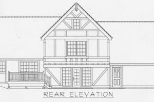 Exterior - Rear Elevation for Tudor House Plan #112-124 - 3 bed, 3 bath