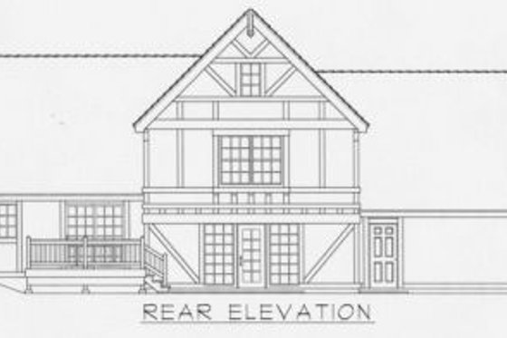 Exterior - Rear Elevation for Tudor House Plan #112-124 - 3 bed, 3 bath