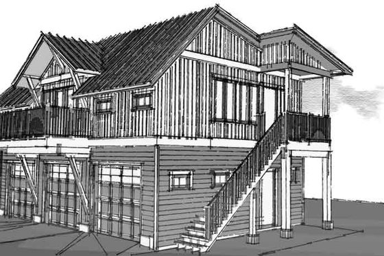 Exterior - Other Elevation 3 for Farmhouse House Plan #1101-51 - 2 bed, 1 bath