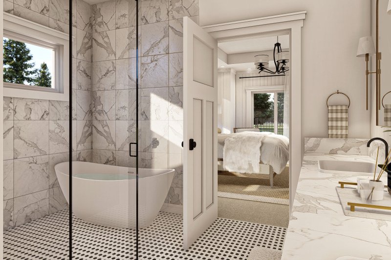 Architectural House Design - Interior - Master Bathroom 2 for Cottage House Plan #455-116 - 2 bed, 2.5 bath