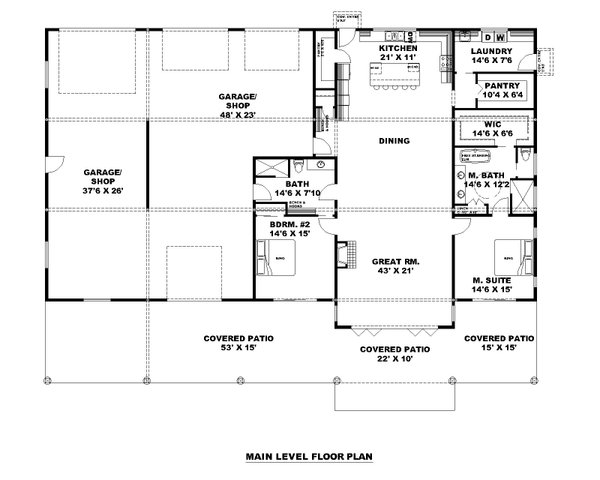 House Blueprint - Contemporary Floor Plan - Main Floor Plan #117-1080