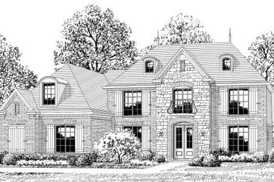 Exterior - Front Elevation for European House Plan #424-332 - 5 bed, 3.5 bath