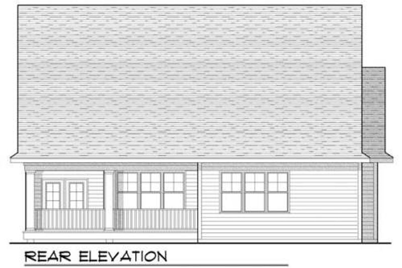 Home Plan - Exterior - Rear Elevation for Craftsman House Plan #70-912 - 2 bed, 2 bath