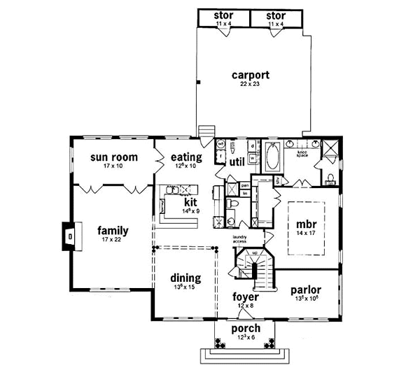 Traditional Floor Plan - Main Floor Plan #36-237