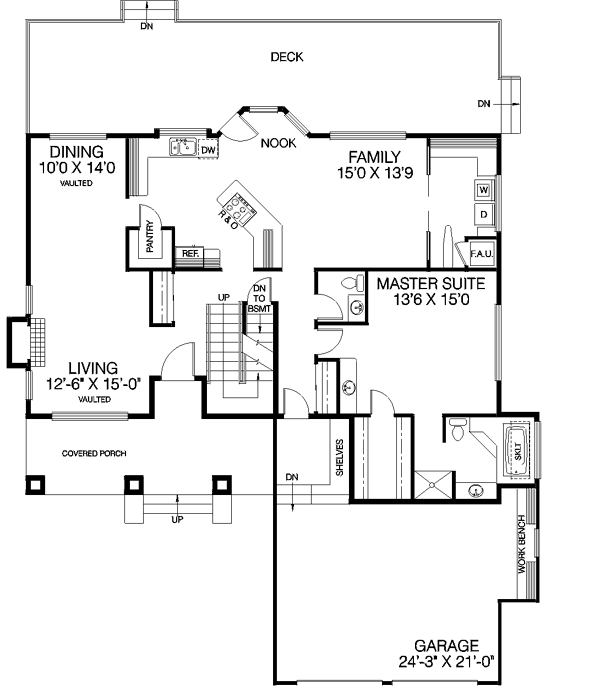 Home Plan - Traditional Floor Plan - Main Floor Plan #60-173
