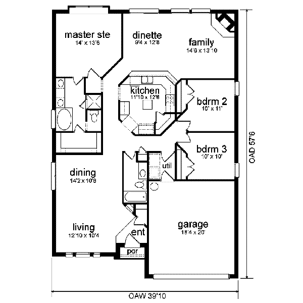 Traditional Floor Plan - Main Floor Plan #84-125