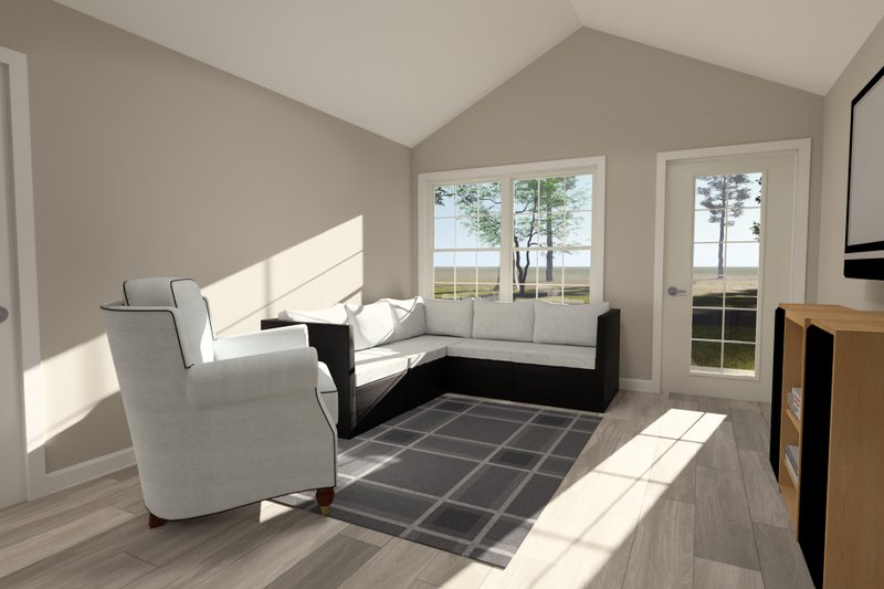 House Plan Design - Interior - Family Room for Cottage House Plan #513-2394 - 2 bed, 1 bath