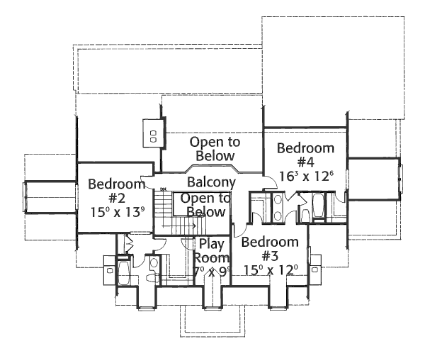 House Design - Classical Floor Plan - Upper Floor Plan #429-16