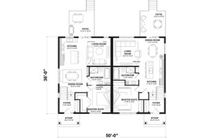 Floor Plan - Main Floor for Farmhouse House Plan #23-2863 - 3 bed, 2 bath