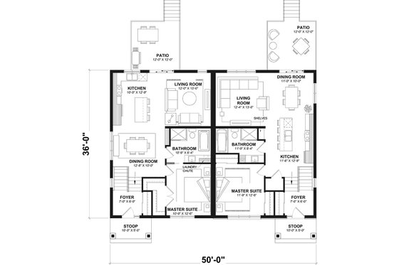 Floor Plan - Main Floor for Farmhouse House Plan #23-2863 - 3 bed, 2 bath