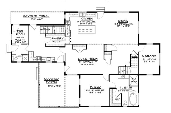 Traditional Floor Plan - Main Floor Plan #1064-180