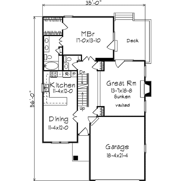 House Design - European Floor Plan - Main Floor Plan #57-134