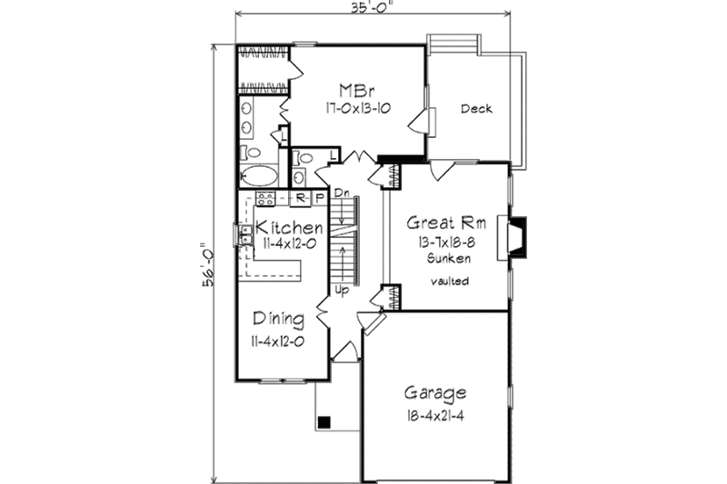 Home Plan - Floor Plan - Main Floor for European House Plan #57-134 - 4 bed, 3.5 bath
