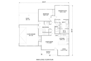 Floor Plan - Main Floor for Ranch House Plan #116-266 - 2 bed, 2 bath