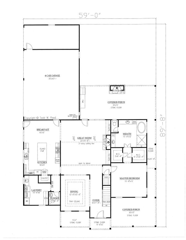 Dream House Plan - Farmhouse Floor Plan - Main Floor Plan #437-92
