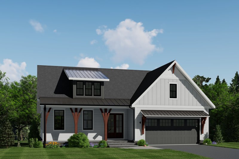 House Blueprint - Farmhouse Exterior - Front Elevation Plan #1088-13