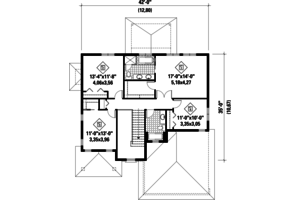 Floor Plan - Upper Floor for Contemporary House Plan #25-4343 - 4 bed, 2 bath