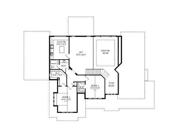 Craftsman Floor Plan - Upper Floor Plan #920-105